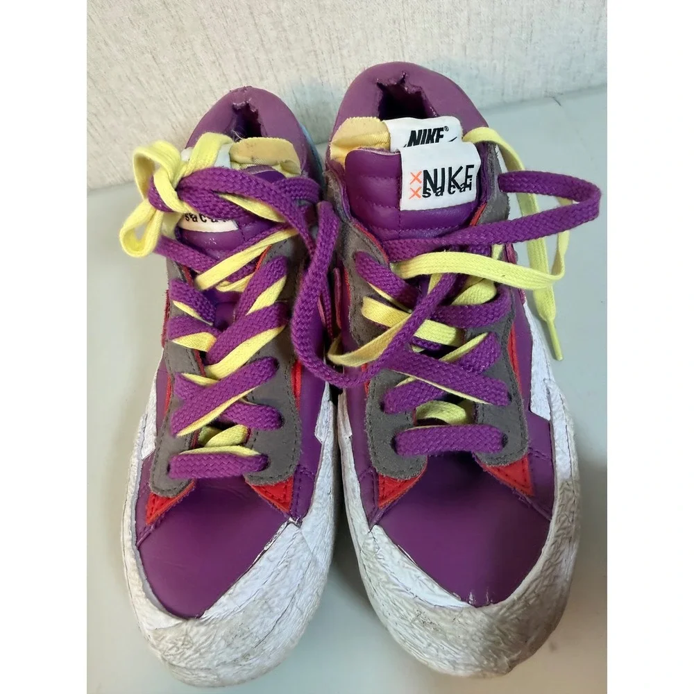 Women's Nike Blazer Low‎ Kaws Sacai Dusk Purple Multicolor DM7901-500 Size 5.5
